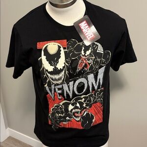 Marvel Venom Black T-Shirt with Red and White Design